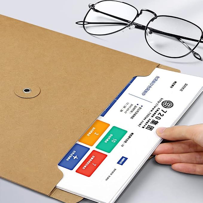 10pcs A4 Kraft Paper Envelopes Portfolio Foolscap File Folders Document Folder - Image 4