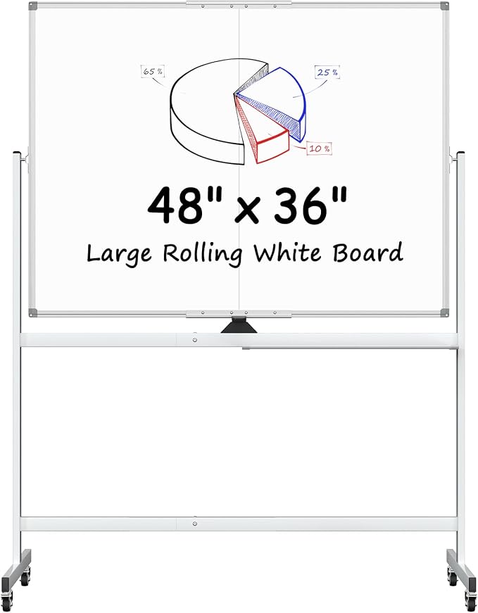 MaxGear Rolling Whiteboard on Wheels by MaxGear
