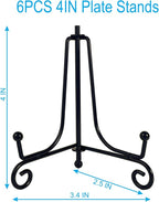 HENABLE 6PCS Premium Black Iron Plate Stands - Image 2