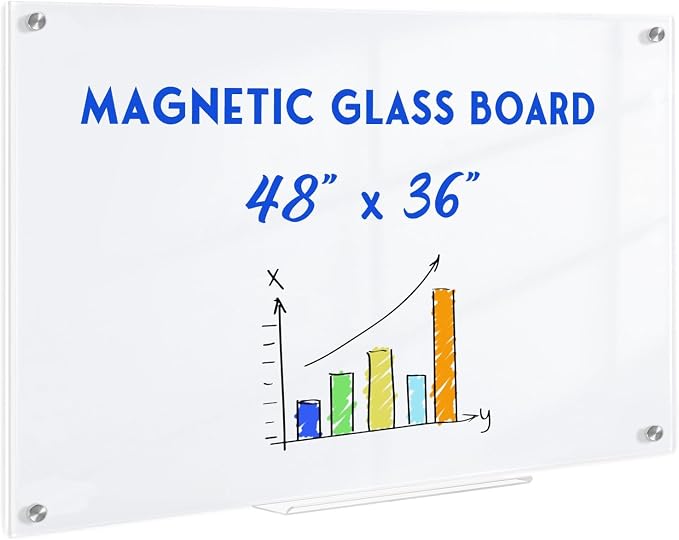 Magnetic Glass Whiteboard, Classroom by QUEENLINK
