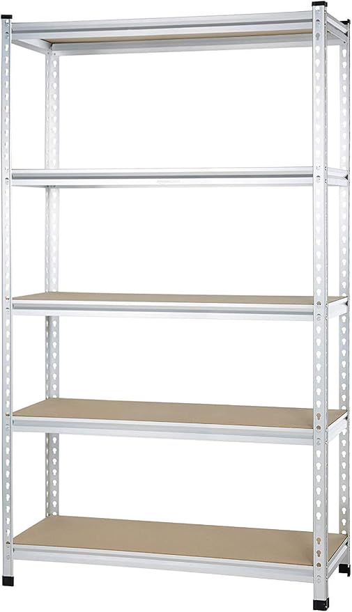 Amazon Basics 5 tier, Medium Duty Storage Shelving Double Post Press Board Shelf by AmazonBasics