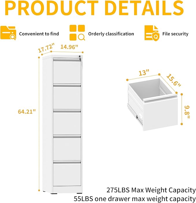 Reegangfa 5 Drawer File Cabinet - Image 3