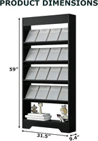 LHIUGE 5-Layer Brochure Display Rack, Freestanding Wooden Magazine Rack - Image 2