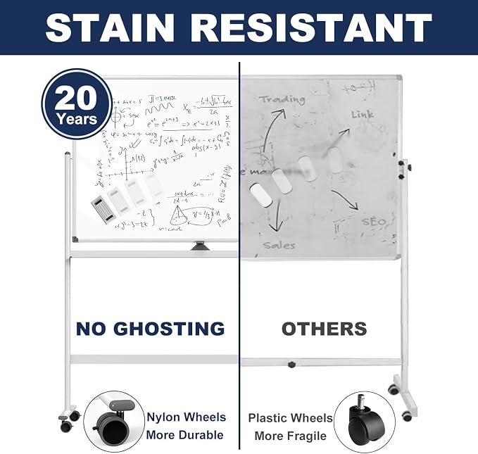 Large Dry-Erase Rolling Magnetic Whiteboard - Image 5