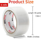 WELSTIK 3" Core, 6 Pack 2.4Mil 2 inch x 60 Yards Heavy Duty Clear Packing Tape - Image 2