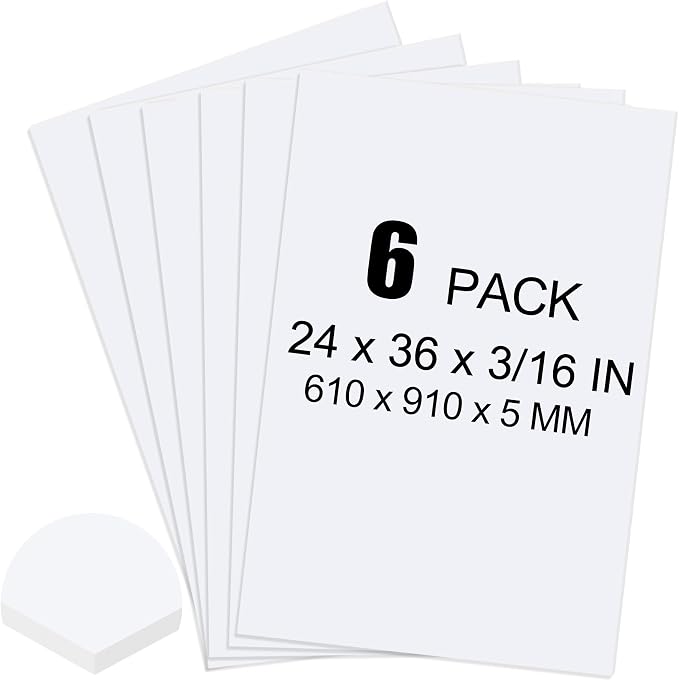ToLanbbt 6 Pack White Foam Board, Displaying by ToLanbbt