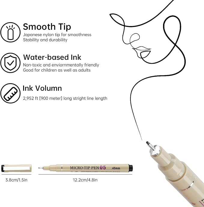 Attom Tech Art 05 Micro, Fineliner Pen Set Ink, Fine Point Pen, Artist - Image 3