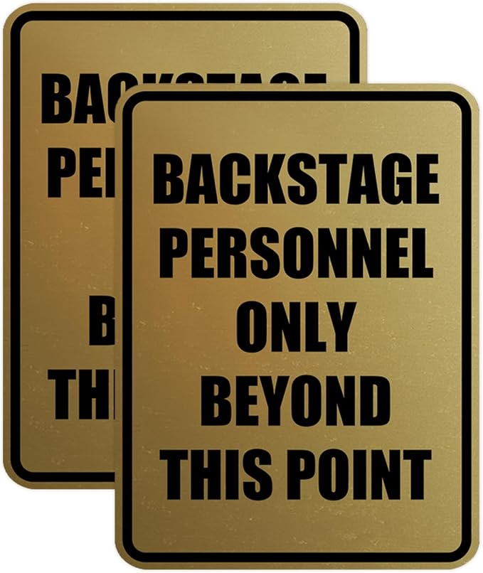 Portrait Round Backstage Personnel Only Beyond This Point Door or Wall Sign by SignsByLITA