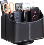 Remote Control Holder 360 Degrees Rotatable Desk Stationery Supply Organizer PU by PUSU