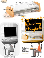 AFOOYO Monitor Stand Riser, Wooden & MDF Computer Desktop Stand - Image 6