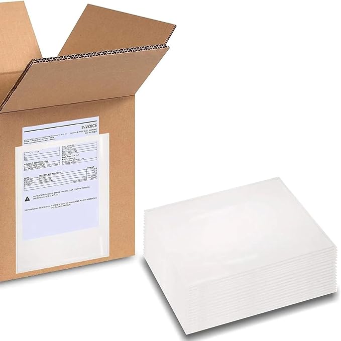 PSBM 1000 PCS 7.5 x 5.5 Inch Clear Blank Packing List Envelopes, Shipping by PackagingSuppliesbymail