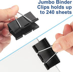 48 Pack Extra Large Binder Clips 2 Inch Paper Clip Large Binding Clip, Jumbo - Image 4