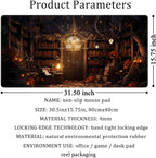 Medieval Bookshelf Desk Pad Mat Vintage Gothic Bookcase Bookshelf Deskpad Large - Image 6