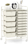 GOFLAME 15-Drawer Rolling Storage Cart, Craft Storage Cart by GOFLAME