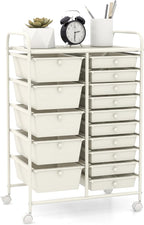 GOFLAME 15-Drawer Rolling Storage Cart, Craft Storage Cart by GOFLAME