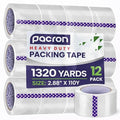 Clear Packing Tape -12 Heavy-Duty Wrapping Tape by Pacron