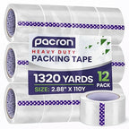 Clear Packing Tape -12 Heavy-Duty Wrapping Tape by Pacron