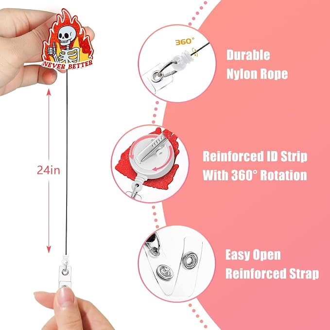 Aoryalps Never Better Retractable Badge Reel Holder Retractable - Image 5