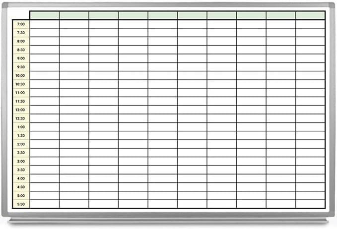 30 Minute Schedule with Color Whiteboard 36" x 24" by CreativeSafetySupply