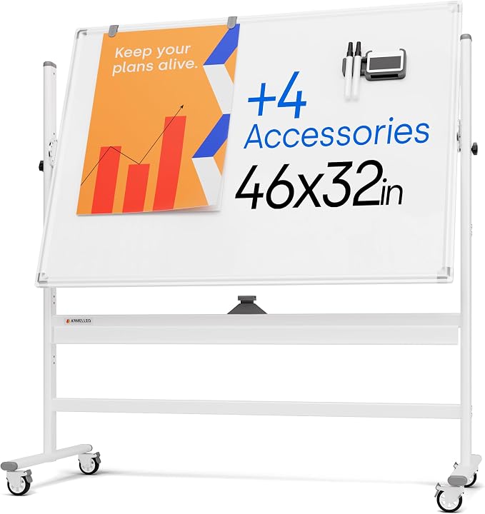 Rolling Dry Erase Board 46 x 32 by KAMELLEO