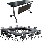 Goakwwuz Conference Room Table, Folding Conference Tables, Thicken Grey Tabletop by Goakwwuz