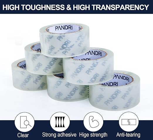 PANDRI Packing Tape, 36 Rolls Heavy Duty Clear Packaging Tape - Image 4