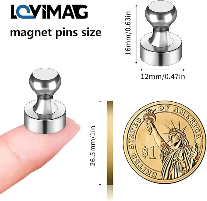 LOVIMAG Fridge Magnets 16Pcs Refrigerator Whiteboard Small Strong Magnet - Image 2