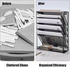 Vankcp 1 Pcs 6-Tier Magnetic File Holder, No Drilling Magnetic File Organizer - Image 4