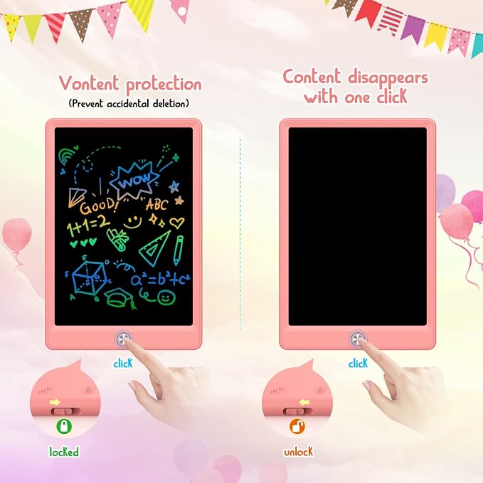 BUKEBU LCD Writing Tablet Doodle Board, Colorful Drawing Pad, Electronic - Image 6