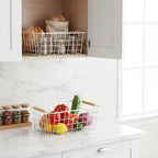 HDYOUDO Metal White Wire Basket, Food Storage Organizer - Image 3