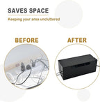 Cable Management Box, 2 Open Slots Cords Hider Box, Under Desk Power Strip - Image 5