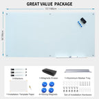Magnetic Glass Whiteboard 36"X72" Dry Erase Board White Board Wall Mounted - Image 4