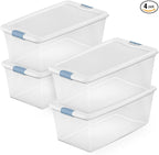 Sterilite 4-Pack Latching Box, Under Bed Storage Bins by Sterilite