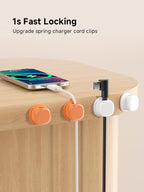9 Pack Cord Organizer, Spring Cable Management, Adhesive Cute Cable Holder Clips - Image 4