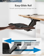 HUANUO Keyboard Tray Under Desk，360 Adjustable Ergonomic Sliding Keyboard & - Image 5