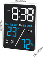 Kytree Digital Room Thermometer Hygrometer Alarm Clock, 5.9 inch Desktop - Image 2