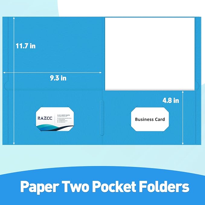 Two Pocket Folders, RAZCC 50 Pack File Folders - Image 2