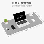 Auhoahsil Felt Desk Mat, Minimalist Large Mouse Pad XXL 35.5 x 15.7 in - Image 2