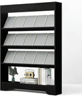 LHIUGE 4-Layer Brochure Display Rack, Freestanding Wooden Magazine Rack by LHIUGE