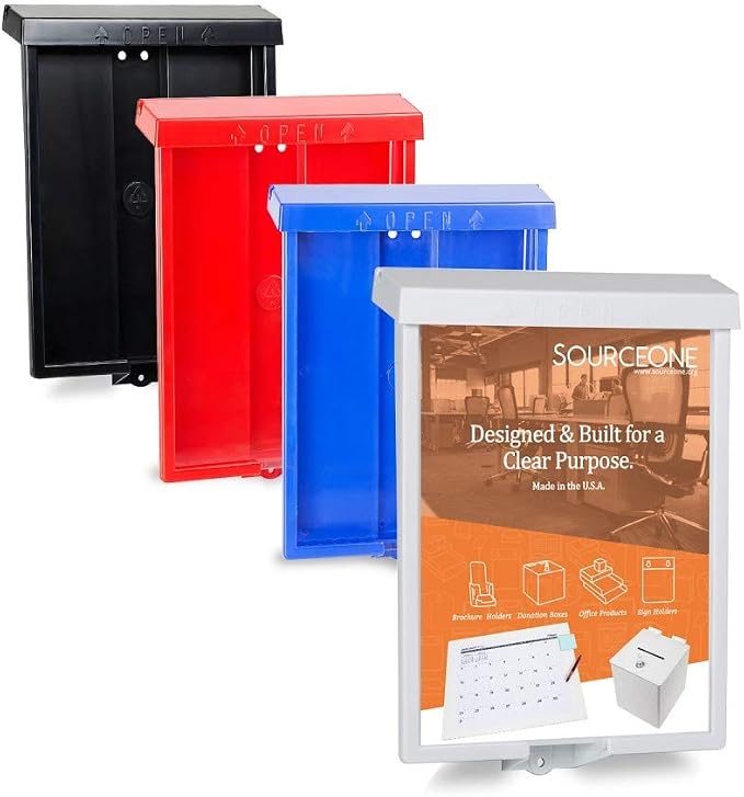 SOURCE ONE Outdoor Real Estate Style Brochure Holder Color Variety White - Image 2