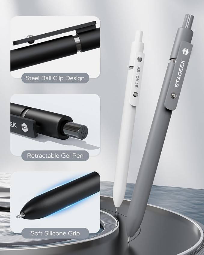 STAGEEK Black Gel Pens, Note Taking, School Supplies, Nurse Aesthetic - Image 4