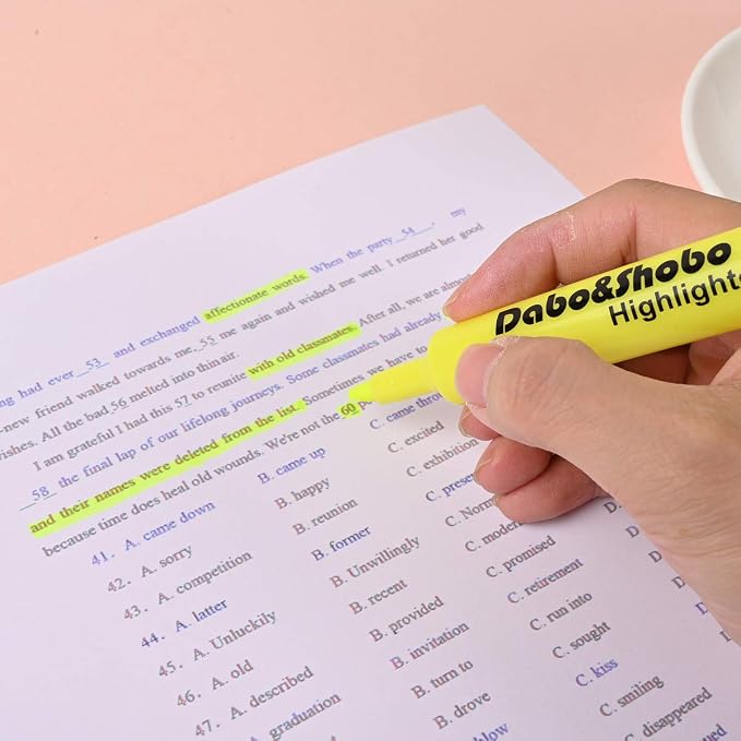 Dabo&Shobo Yellow highlighter, 24 Pack -bright color, chisel tip, - Image 4
