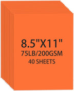 Cardstock 8.5 X 11, 40 Sheets, Pumpkin Orange Card Stock, 75lb/ 200gsm Orange by Ciphyfee