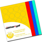 Gemsroyal 1.5 Inch Colored Round Labels Printable, 1.5" Color Coding Labels by Gemsroyal