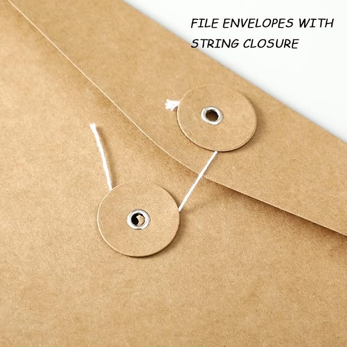 10pcs A4 Kraft Paper Envelopes Portfolio Foolscap File Folders Document Folder - Image 6