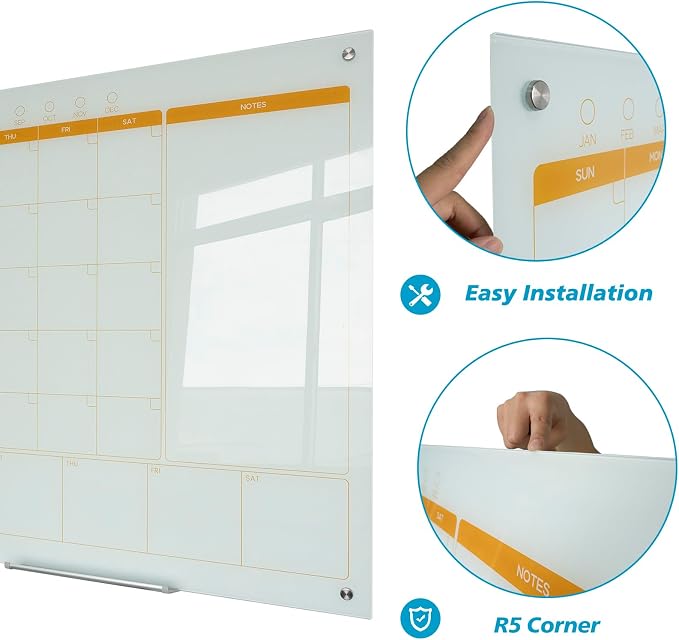 Magnetic Glass Planner Writeboard 36"X48" Monthly/Weekly 3 in 1 Calendar - Image 3