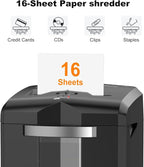 Bonsaii 16-Sheet Micro-Cut Paper Shredder 60-Minute Heavy Duty Office Use - Image 4