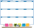 Sky Blue 12 Section Task, Objective and Goals Planning System Horizontal 18" by PlanetSafeCalendars