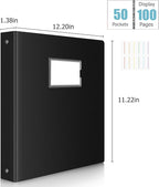 Uquelic 50-Pocket Binder with Plastic Sleeves, High-Capacity Document Organizer - Image 5