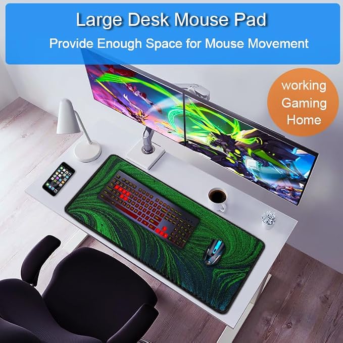 Large Mouse Pad, 31.5x15.7 inch Large Extended Computer Keyboard Mouse Mat - Image 6
